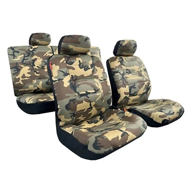 Juego completo de fundas de asiento de auto beige camuflaje militar lona 9 piezas para Dodge Ram 4500 5500 Foto 1 de 4