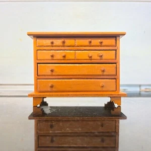 Vintage Dollhouse Dresser Miniature Wooden Chest of drawers Doll Furniture - Picture 1 of 10