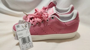 Adidas Stan Smith CS J Pink Suede White IG7675 Size 4.5 New - Picture 1 of 5
