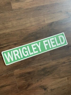 Chicago Cubs Baseball Team Wrigley Field Street Sign Metal 24x5” Marshall Fields - Image 1 of 4