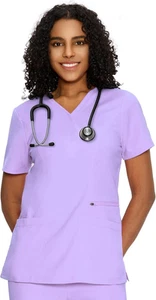 Damen Scrub Top | Mock Wrap Back Princess Nähte 3 Taschen - Bild 1 von 27
