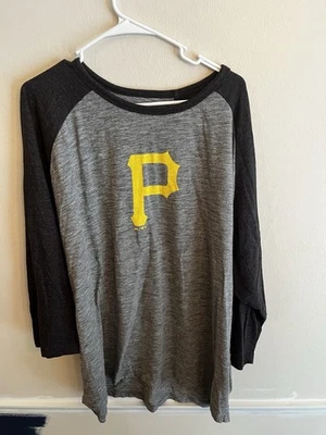 Camiseta masculina manga longa MLB Majestic Pittsburgh Pirates cinza/preto/dourado XXL - Imagem 1 de 4