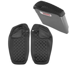 SaddleBag Lids Covers Leather 5X7'' Speaker Cutout Fit For Harley Touring 14-23 - Picture 1 of 13