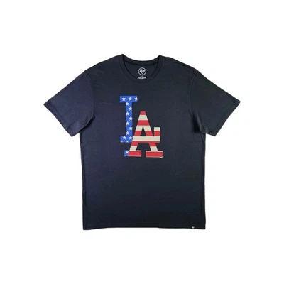 LA Dodgers MLB T-shirt XL Blue American Flag Graphic Baseball Sportswear Unisex  - Image 1 of 4