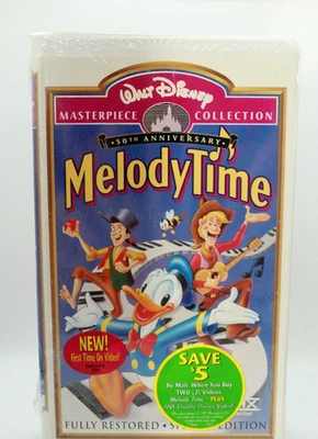 1998 Walt Disney “Melody Time” VHS Sealed 50th Anniversary Masterpiece Edition - Image 1 of 4