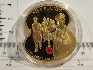 (L1159) £5 Jersey 2011 "Royal British Legion" Poppy 5 Pounds Coin (a) - Picture 1 of 2