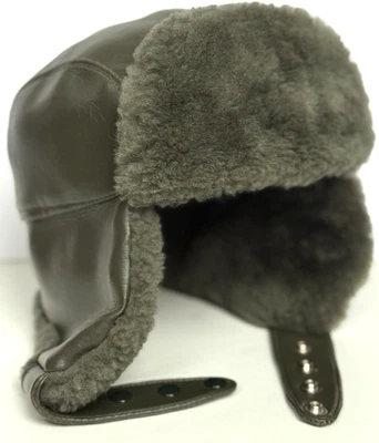 DE COLECCIÓN TRAMPERO RESISTENTE AVIADOR MOUTON PIEL DE OVEJA PIEL DE OVEJA 7 1/2 SOMBRERO EE. UU. Foto 1 de 4