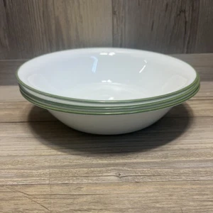 Corelle My Garden   Soup Salad Cereal Bowls, Green Trim, 7 1/4”￼   Set Of 3 - Picture 1 of 4