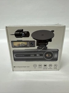 US Dashcam 3 Channel Dash Cam 4K +Inside Camera 64GB Memory Card + Accessories - Picture 1 of 3