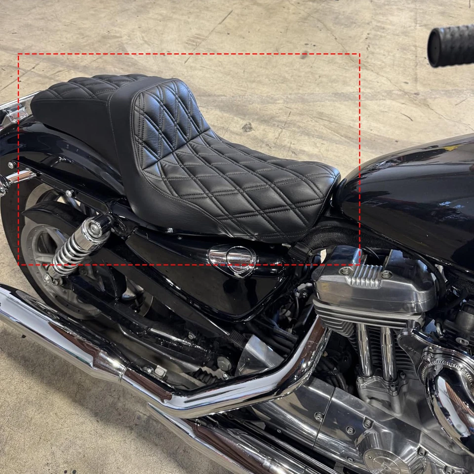 Driver Rider Passenger Two-up Seat For Harley Sportster 883 Low XL883L 2005-2010 - Image 1 of 4