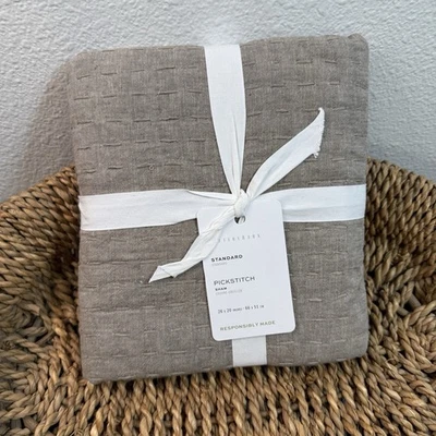 PUNTADA DE PICO DE GRANERO DE CERÁMICA HECHA A MANO ALGODÓN/LINO ACOLCHADO FARSA ESTÁNDAR CHAMBRAY Foto 1 de 4