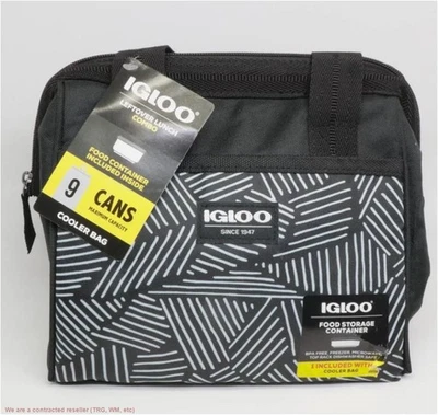 Igloo Print Essentials Leftover Lunch Bag with Pack Ins - Black *SEE DEAL!!!* - Image 1 of 4