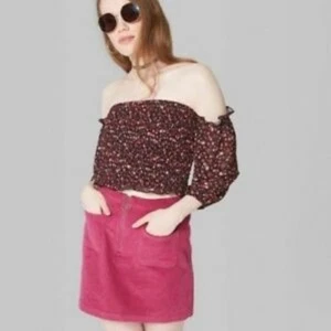 Wild Fable - Women's Zip Front Corduroy Mini Skirt Size L - Picture 1 of 6
