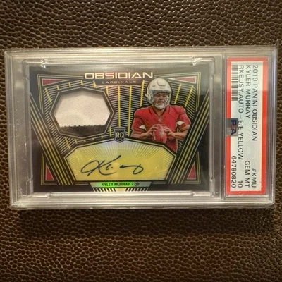 2019 Panini Obsidian Electric Yellow Kyler Murray RC Auto Relic 14/25 PSA 10 - Image 1 of 2