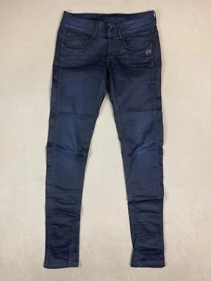 Pantalones de mezclilla G Star Raw para mujer 30x34 azul índigo ajustados tiro bajo elásticos 5204 Foto 1 de 4