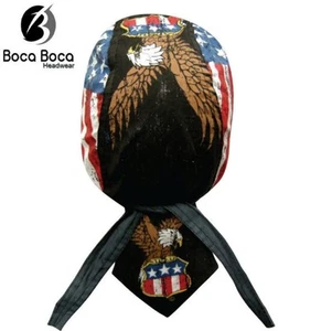 Headwrap DANBANNA Vintage Eagle Shield Du-Rag Skull Cap DooRag Bandana - Picture 1 of 4
