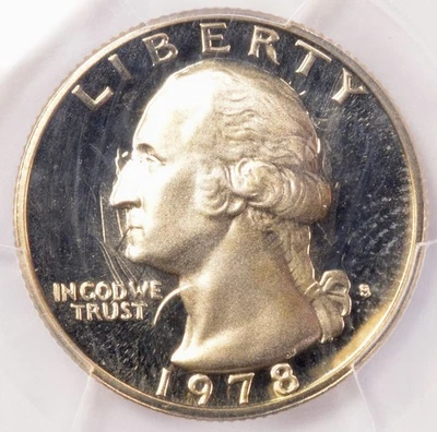 1978-S 25c Proof Washington Quarter Clashed Dies Obv/Rev PCGS PR68 DCAM - Image 1 of 4