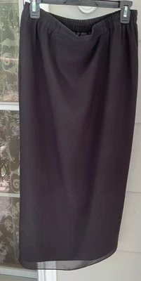 R&M Richards Womens Maxi Skirt Sz 8 petite Black Lined Pull On Stretch Waste EUC - Image 1 of 4