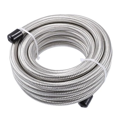 20 Pies AN8 Universal Coche Trenzado Aceite Combustible Gas Línea Manguera Plata - Imagen 1 de 4