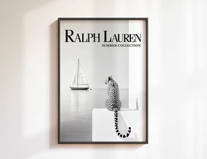 Cheetah Fashion Poster, Vintage Magazine Style, Black and White Wall Art - Picture 1 of 7