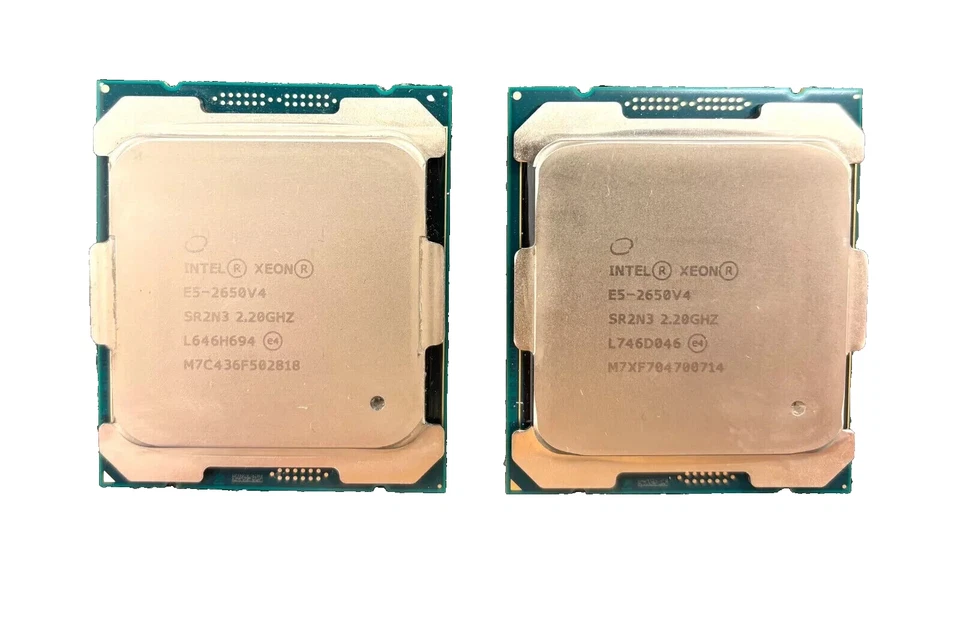 Lote de 2 procesadores Intel 12 núcleos Xeon E5-2650 V4 2,20 GHz DDR4 (SR2N3) Foto 1 de 1
