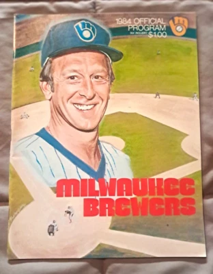 1984 Milwaukee Brewers Official Program Boston Red Sox, Rene Lachemann UNSCORED - Image 1 of 4