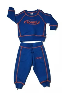Bonds Baby Kids Size 0 Tracksuit Pants Sweater Set Blue Cool Sweats - Picture 1 of 9