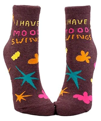 BLUE Q Women's Ankle Socks - I Have Mood Swings (Women's Size 5-10)