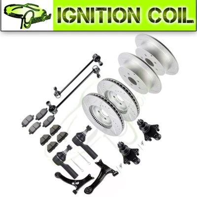 Front Lower Control Arm Tie Rod End + Brake Rotor For Toyota Matrix Pontiac Vibe Foto 1 de 4