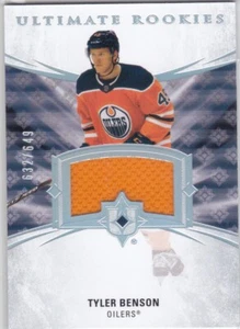 20/21 ULTIMATE COLLECTION..TYLER BENSON..ULTIMATE ROOKIES JERSEY../649..OILERS - Picture 1 of 1