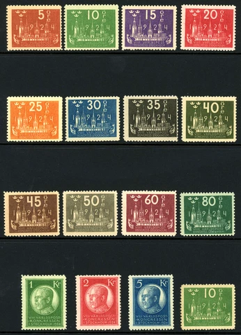 SWEDEN Scott# 197-212 Complete Set of 16, Mint OG SCV $684.25 (52036) Cover