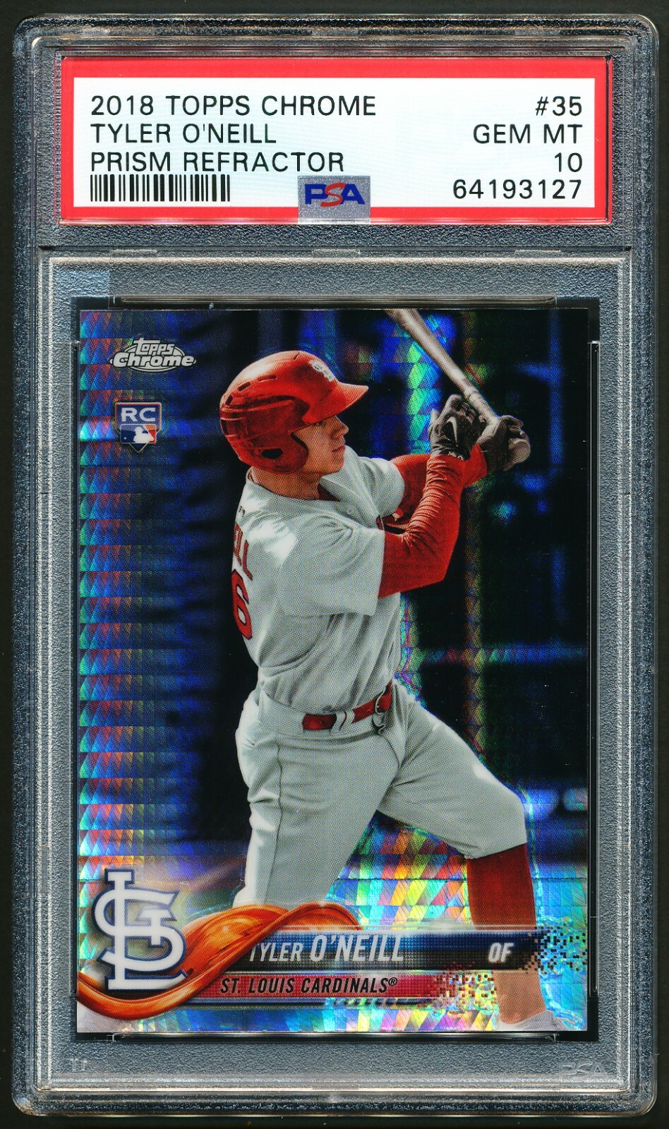 Tyler O'Neill 2018 Topps Chrome #35 Prism Refractor PSA 10 Price Guide ...