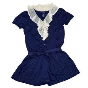 RALPH LAUREN Vintage Polk-Dot Dressy Romper Shorts size 12 Girls✨ - Picture 1 of 12