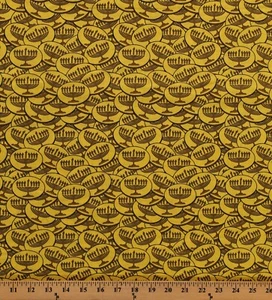 Cotton Hanukkah Menorah Festival of Lights Fabric Print by the Yard D586.55 - Picture 1 of 1