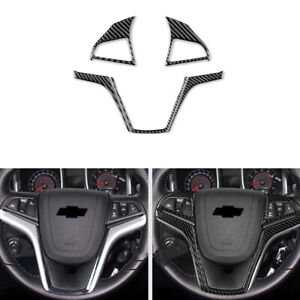 5Pcs Carbon Fiber Steering Wheel Cover Trim  For Chevrolet Camaro 2010-2015