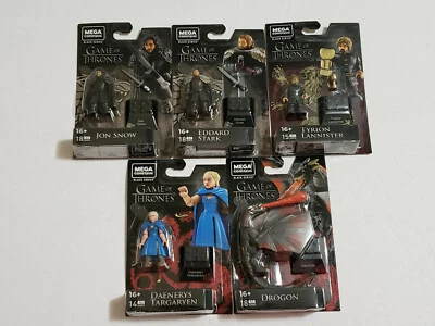 SET Mega Construx Game of Thrones Daenerys Jon Snow Tyrion Drogon Ned Stark LOT - Image 1 of 4