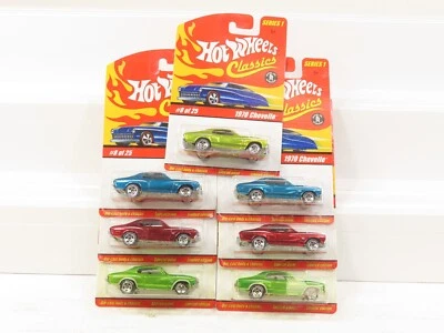Lote de 7 Hot Wheels Classic Series 1 1970 Chevelle Mattel H7073 novo na caixa 8699  - Imagem 1 de 4
