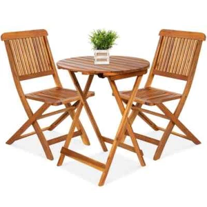 3-Piece Wood Outdoor Bistro Set - Picture 1 of 7