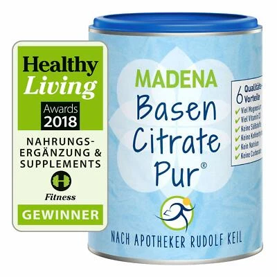 MADENA BasenCitrate Pur Basenfasten Mineralstoffe Kalium Vitamin D3 Zink 216g - Bild 1 von 4