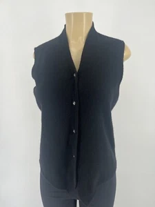 Saks Five Avenue Kaschmir ärmellos Button Down Pullover Weste Large - Bild 1 von 8