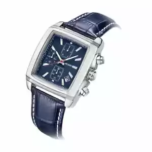 Men Gents Watch Analog Square Dual Display With Leather Strap Quartz Watch - Picture 1 of 5
