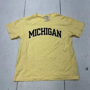 Comfort Wash Yellow Michigan Graphic Short Sleeve T-Shirt Youth Size Small - Picture 1 of 6