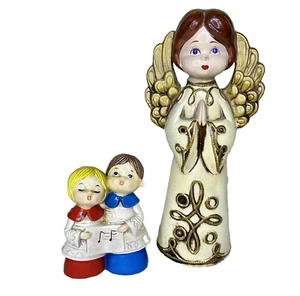 Vintage Mid Century 1950s Angel & Choir Singers Boy & Girl Christmas Decorations - Picture 1 of 11