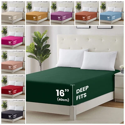 Fitted sheet King Size 16” Deep Pocket Easy Care Breathable Elastic Bed Sheets - Image 1 of 4