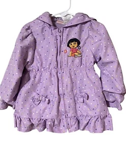 Vintage Nickelodeon Dora The Explorer Coat Jacket 4T Embroidered Dora Cozy Comfy - Picture 1 of 16
