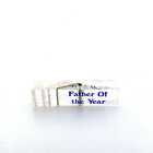 Vintage Lucite Clothes Pin Desk Paperweight “Father of the Year” Office Decor