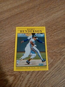 1991 Fleer #10 RICKEY HENDERSON -Oakland Athletics- SET BREAK- MINT SHARP - HOF