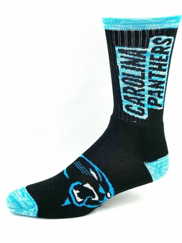 Carolina Panthers Football Black & Blue RMC Crush Deuce Crew Socks Cover