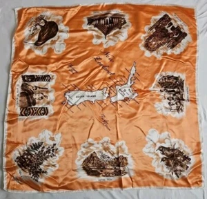 Vintage Schal von A Rangatira Souvenir - Schal Neckwear Kopftuch 27 x 27 ZOLL - Bild 1 von 5