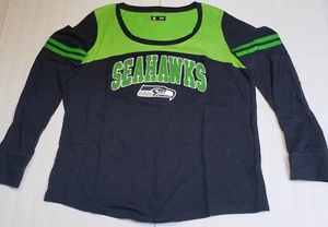 Seattle Seahawks NFL Team Apparel Logo L/S T-Shirt blau & grün XL bestickt - Bild 1 von 6